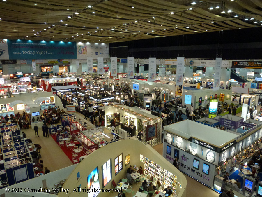 A photo of the London Book Fair from above