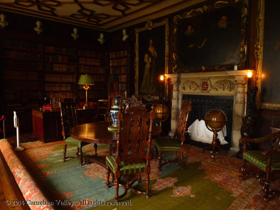 A photograph of the library at The Vyne - historical books in a historical context