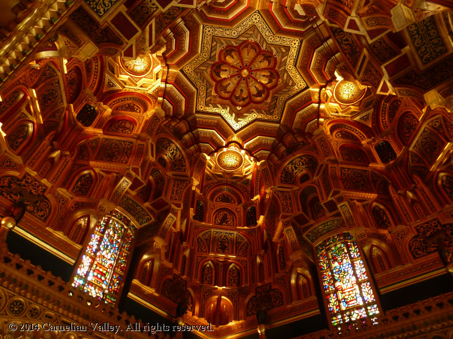 The ceiling of Cardiff Castle's Arab Room