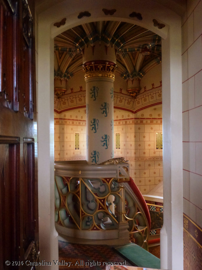An ornate staircase at Cardiff Castle