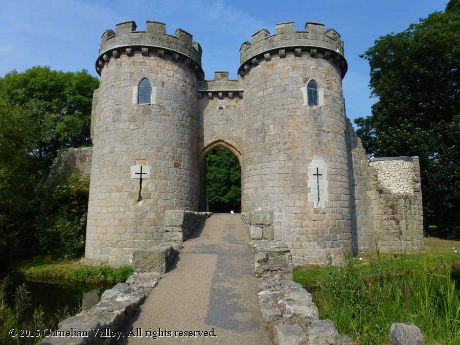 A photograph of Whittington castle, which you can visit