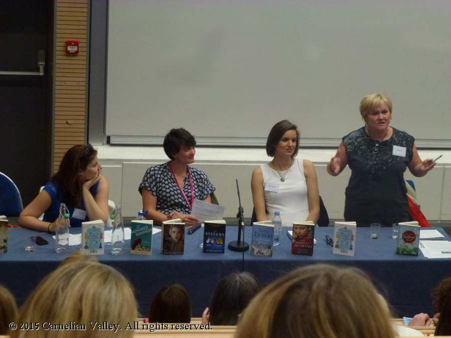 A photograph of HarperCollins editors, Kate Bradley, Helen Huthwaite, Martha Ashby, and Kimberley Young