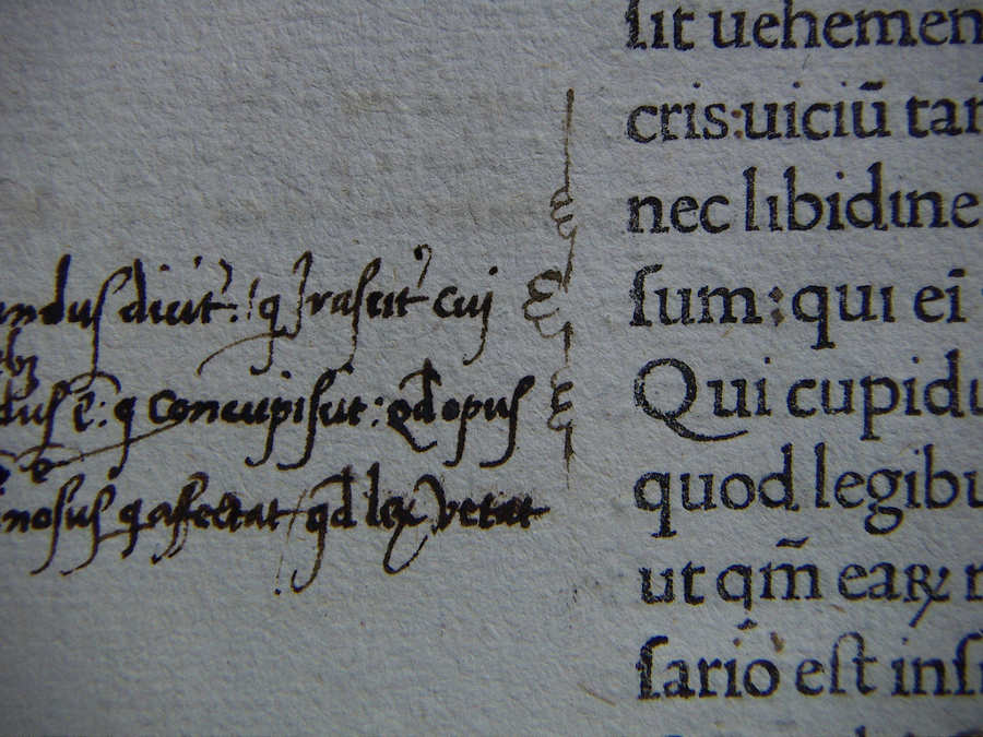 A photograph of marginalia written in 1479